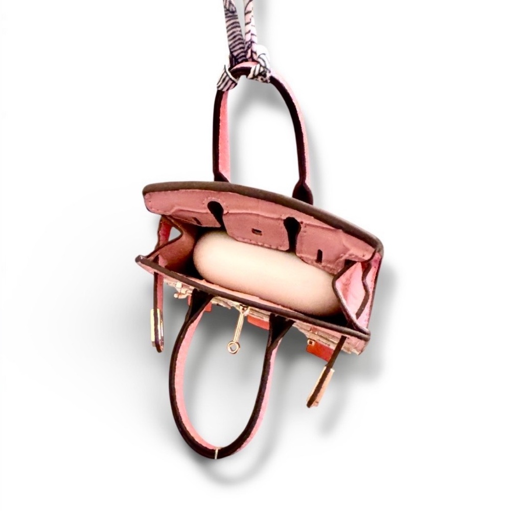 🆕💞Micro Bag, Key Holder Pouch, Bag Charm, AirPod Holder - Pink Sage Green - NWOT - Picture 5 of 7
